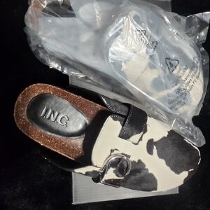 INC International Concepts Black and White Mules